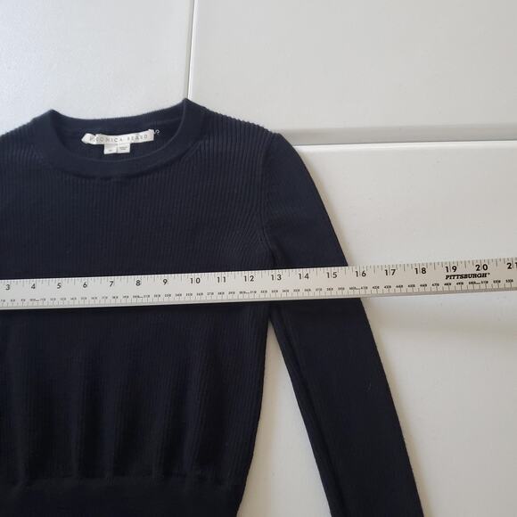 Veronica Beard Sweater  Womens XS Merino Wool Button Pullover Knit Striped - Picture 5 of 7